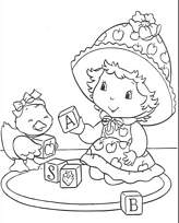 coloriage bebe charlotte aux fraises